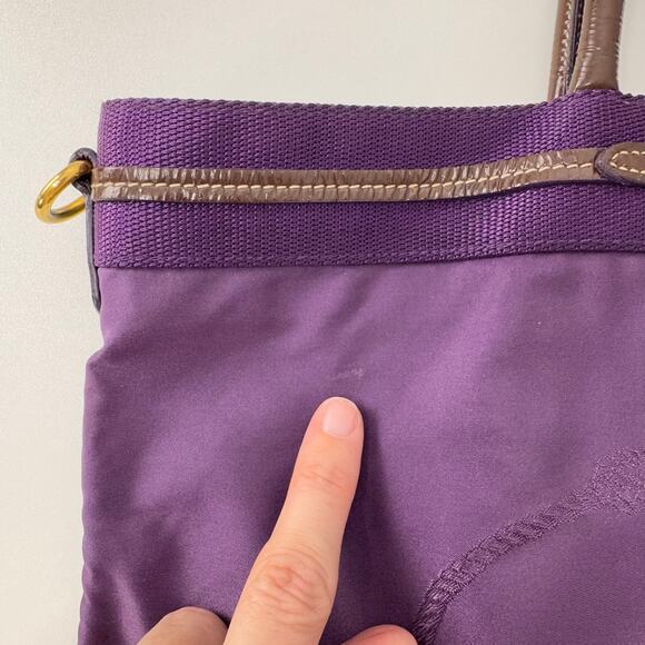Prada Tessuto Nylon Jacquard Logo Tote in Viola Purple 16"x10" Shoulder Tote Bag - Picture 12 of 16